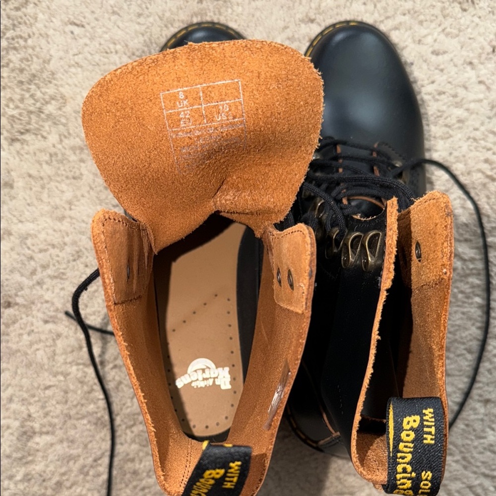 Dr. Martens Black and Tan Leather Boots